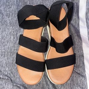 Black platform sandals